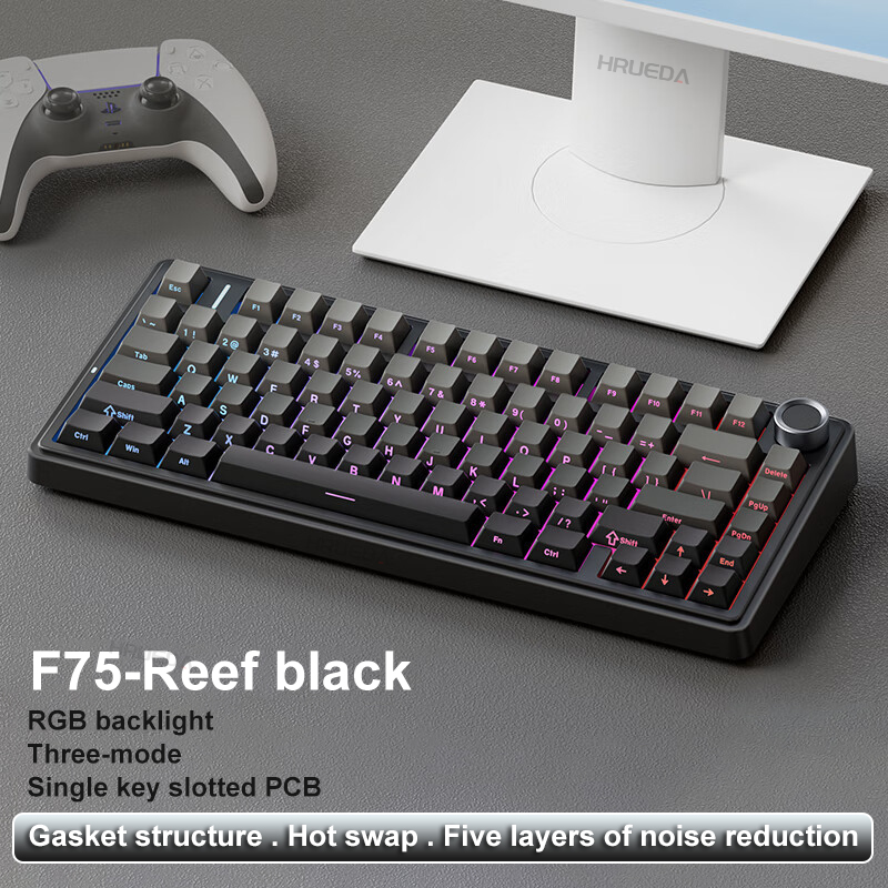 Gaming Keyboard Thocky - Original AULA F75 RGB LED Light