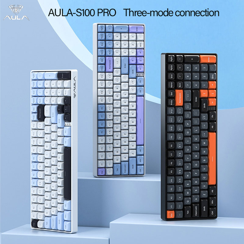 Gaming Keyboard Type C - AULA S100Pro Wireless Mechanical Keyboard,Three Mode