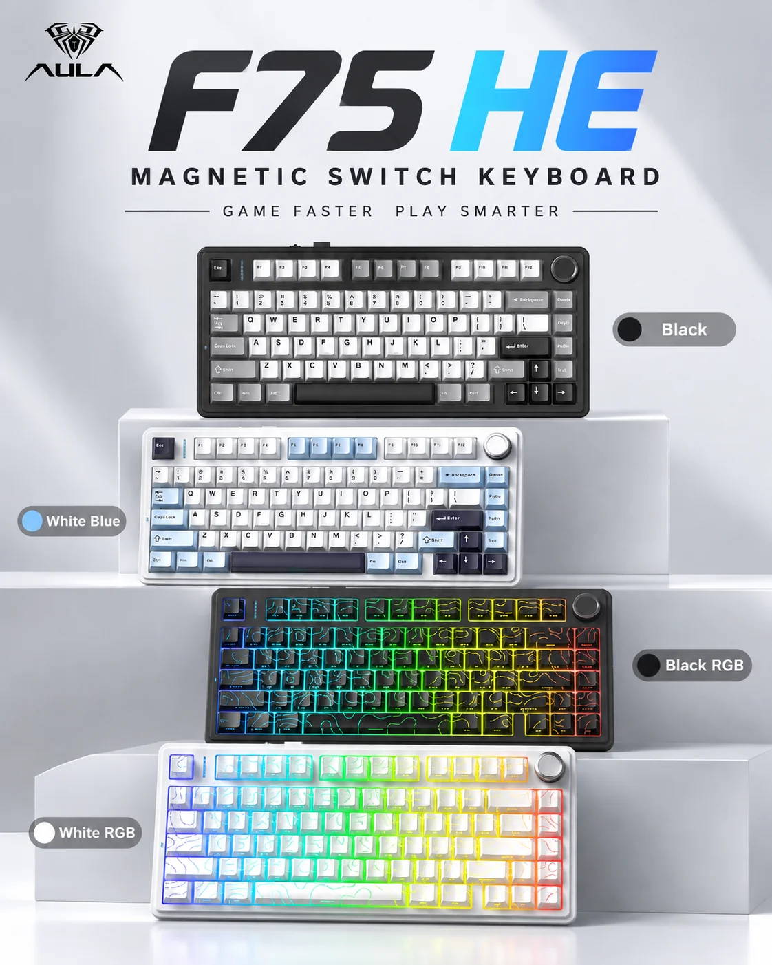 Gaming Keyboard Wireless - AULA F75 HE Magnetic Keyboard 75%