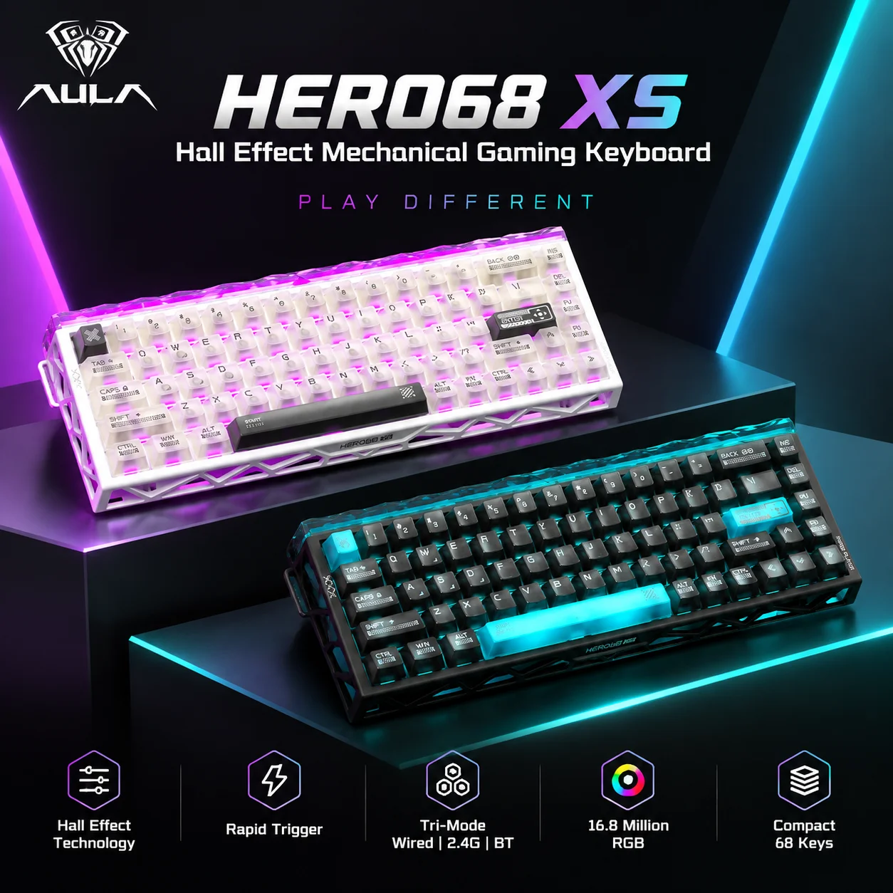 Aula Hero68 XS Hall Effect Mag - đánh giá và giá Gaming Keyboard Wireless