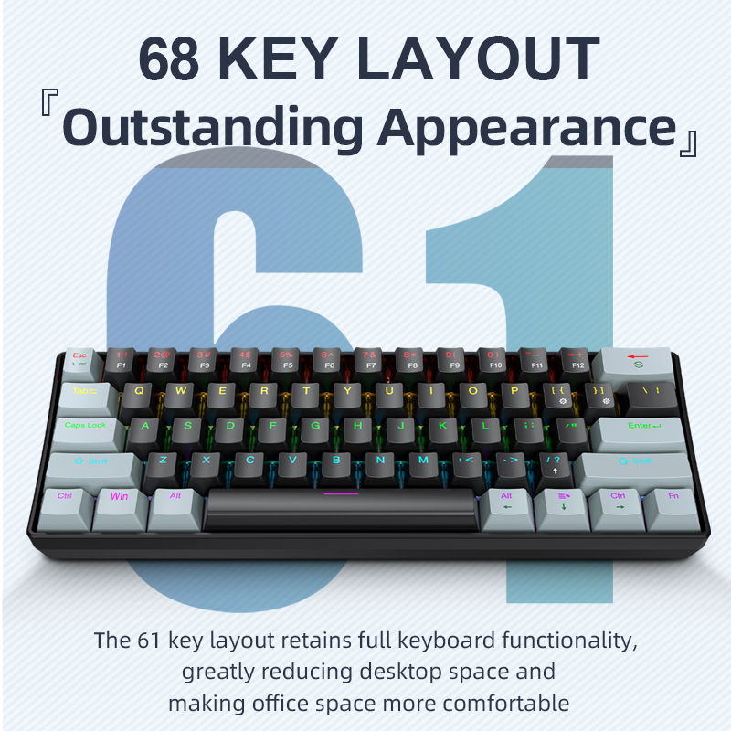 APAYADO K61 Mini Mechanical Ke - đánh giá và giá Gaming Keyboard Thocky