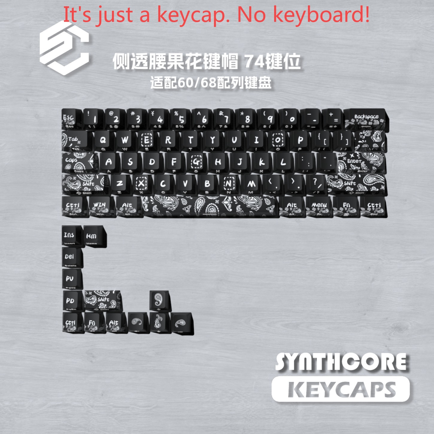 Cashew Flower Themed Black Che - đánh giá và giá Gaming Keyboard Thocky