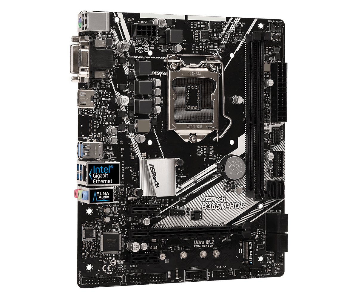 ASROCK B365M-HDV Motherboard L - đánh giá và giá Intel Cpu Core I7
