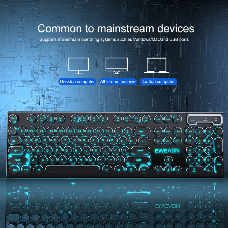 EWEADN Typewriter Gaming Keybo - đánh giá và giá Gaming Keyboard Blue