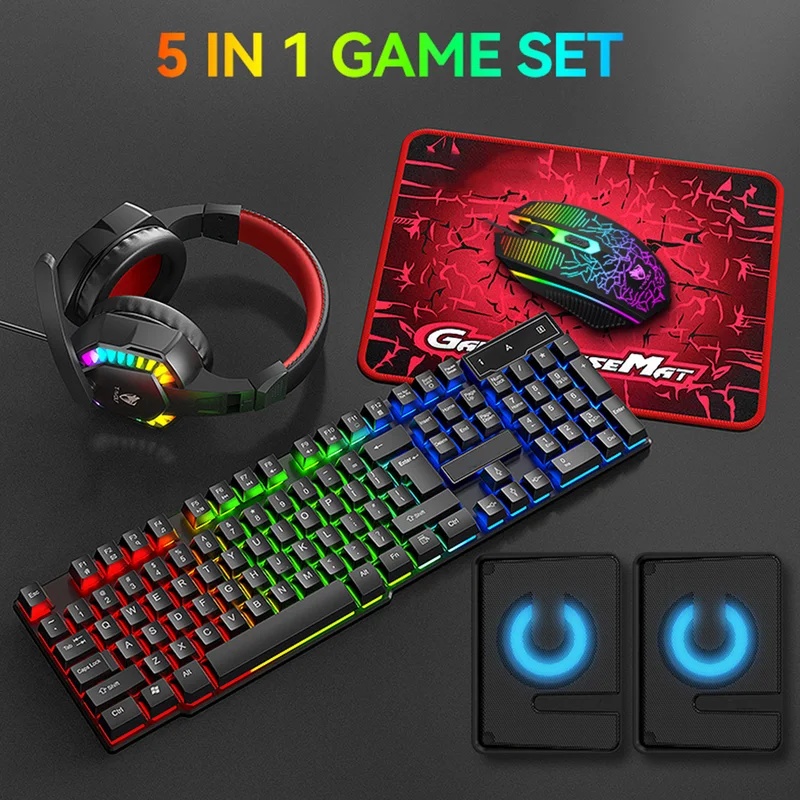 5-in-1 Set Gaming Combo Keyboa - đánh giá và giá Gaming Keyboard And Mouse Set