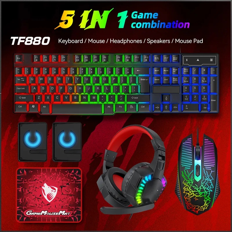 5-in-1 Set Gaming Combo Keyboa - đánh giá và giá Gaming Keyboard And Mouse Set