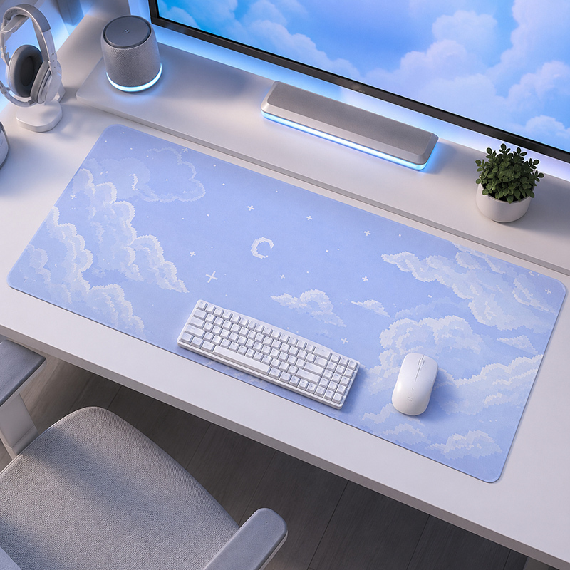 Mouse Pad Blue Moon Cloud Sky  - đánh giá và giá Gaming Keyboard Blue